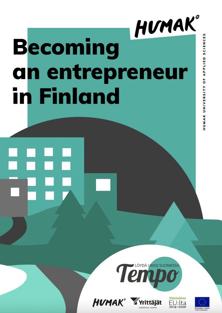 Becoming an entrepreneur in Finland -guide book, you will learn about entrepreneurship in Finland Cover.